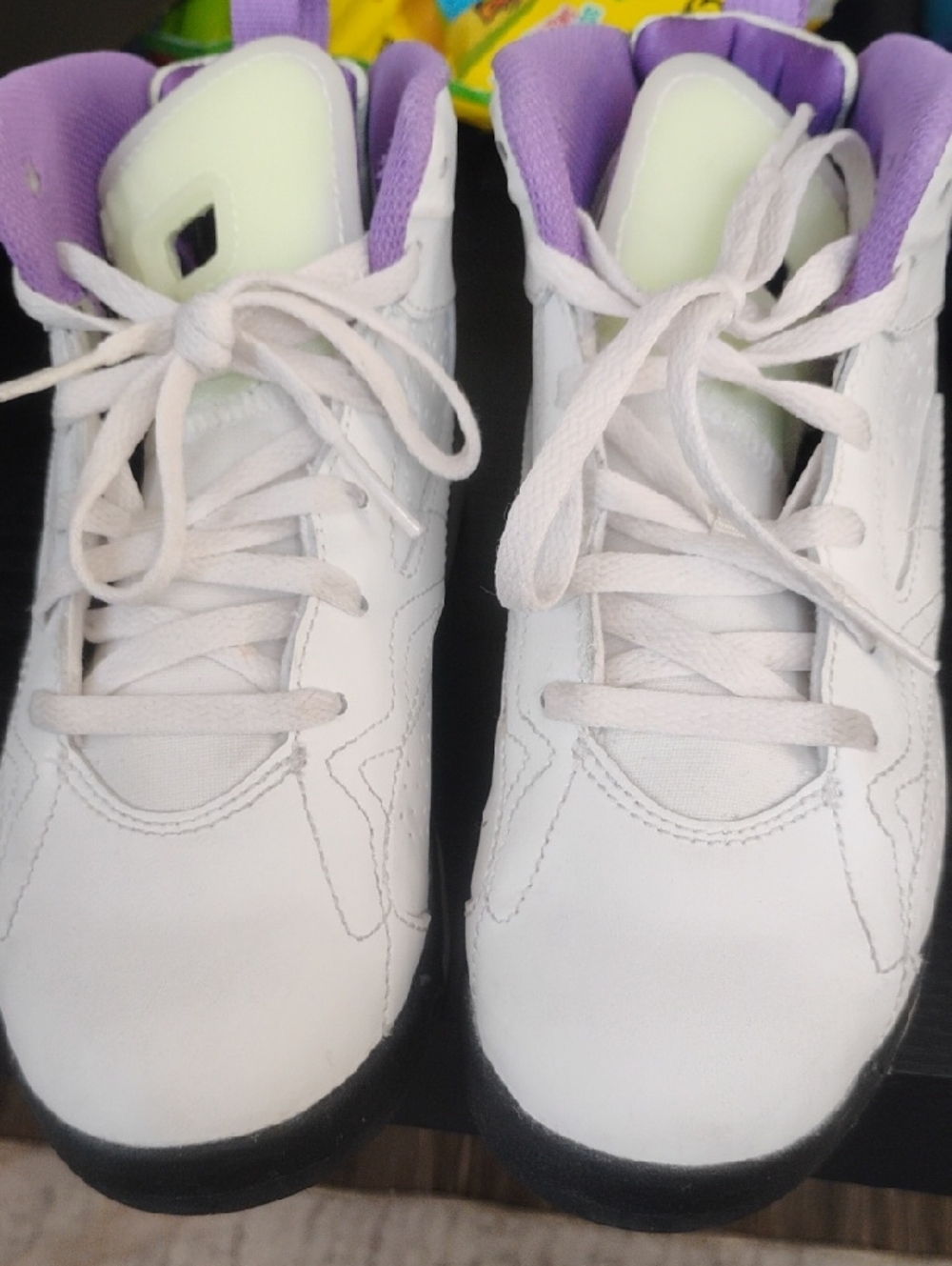 Jordan Kids White & Purple Sneakers